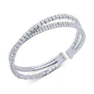 New ANNE KLEIN Crystal Crisscross Coil Cuff Bracelet